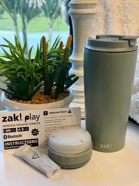 ZAK! Designs Stainless Steel Insulated Tumbler W/Speaker & Lights In Graphite